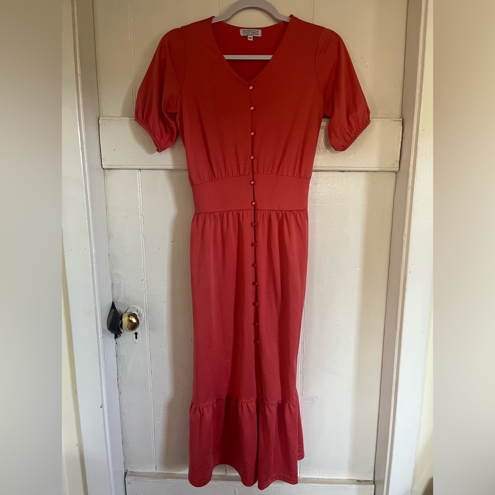 Coral sweet salt dress- has pockets!